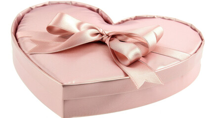 Wall Mural - heart shaped gift box with ribbon