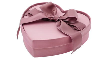 Wall Mural - heart shaped gift box with ribbon