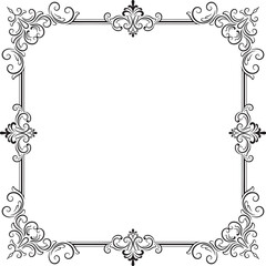 Wall Mural - Ornament border vintage wedding floral