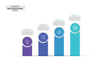 Wall Mural - infographic template 4 step for business direction, marketing strategy, diagram, data, growth