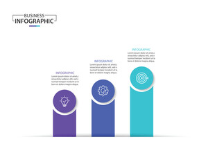Wall Mural - infographic template 3 step for business direction, marketing strategy, diagram, data, growth