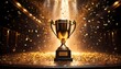 © Kaan - Victorious Award Ceremony with Shining Trophy and Glittering Gold Confetti