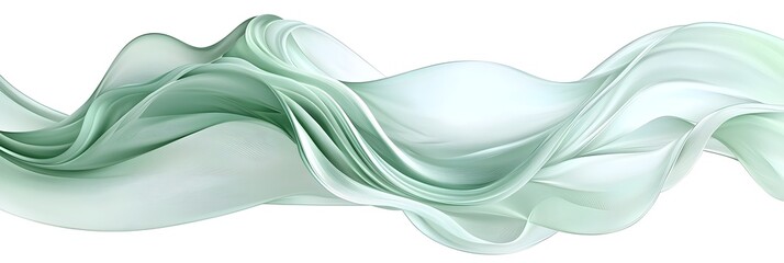Wall Mural - a green wave with a white background