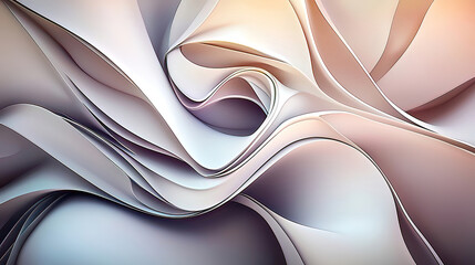 Poster - AI generated with intricate fractal designs artwork a detailed painting with vibrant colors. Smooth Flowing Waves of Abstract Fabric in Soft Color Palette