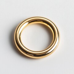 Wall Mural - Elegant gold ring on white background reflecting light and craftsmanship