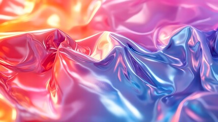 Poster - A visually stunning and mesmerizing digital abstract background featuring a dynamic and fluid composition of vibrant iridescent swirls and captivating prismatic patterns