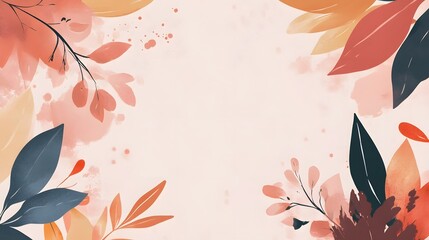 Aufkleber - autumn leaves in warm color palette creating natural floral background