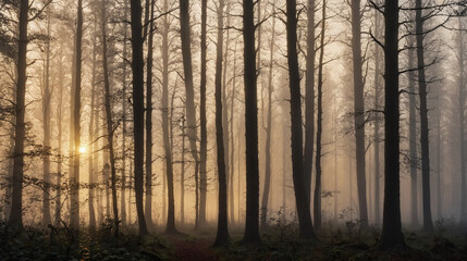  Dreamy Misty Forest at Sunrise