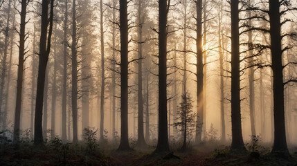  Dreamy Misty Forest at Sunrise