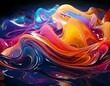 © Will - Abstract image of colorful paint blending.Smooth, colorful melting shapes with a glossy, liquid-like texture. Soft lighting and an abstract, eye-catching look.