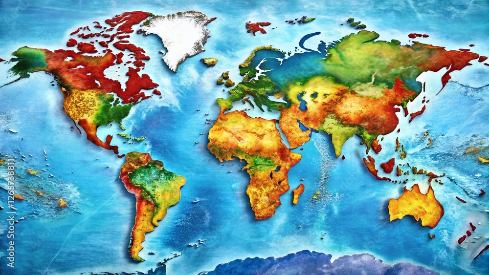 Editable World Map with High-Resolution Countries, Global Geography ...