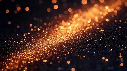 Aufkleber - Dazzling Celestial Explosion of Golden Glitter and Luminous Bokeh Lights in the Dark Night Sky