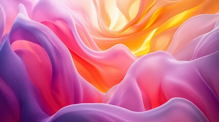 Wall Mural - Abstract colorful fabric waves, light background, design texture