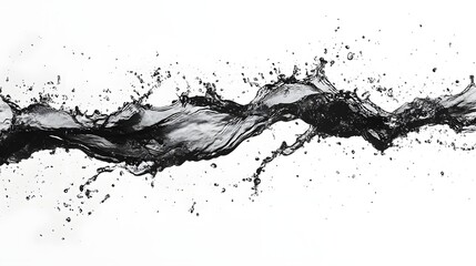 Leinwandbilder - Dramatic and dynamic fluid motion in a striking monochrome splash capturing the power energy and elegance of water in motion with a experimental feel