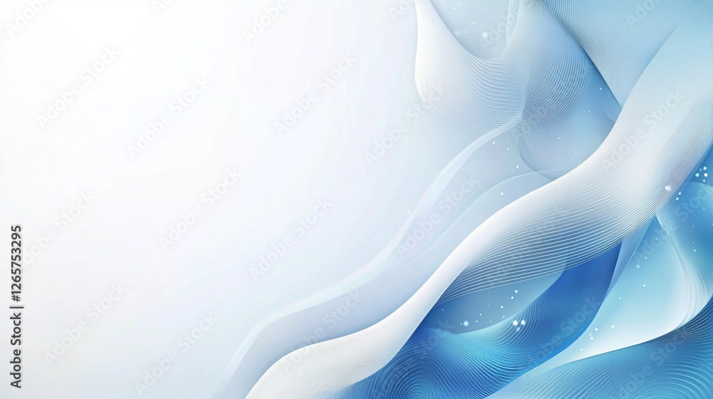 Abstract blue wave background with smooth flowing lines and gradients ...