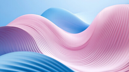 Wall Mural - Abstract wave pattern, soft pastel colors. Waves abstract background idea. Colorful waves of paper create a dynamic, soft ambiance in pastel hues.