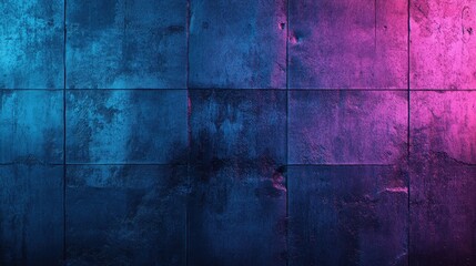 Naklejka na meble A vibrant, abstract background featuring textured concrete panels illuminated in shades of blue and purple, creating a modern and dynamic atmosphere.