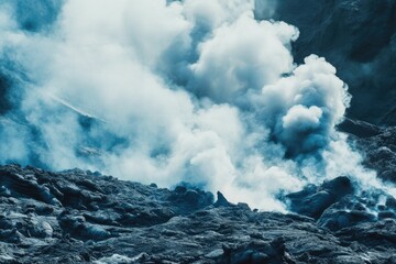 Wall Mural - Close-up of Explosive Volcano Eruption