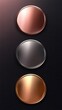 © Kittichet - Metallic Circular Discs in Copper, Silver, and Gold Tones on Black