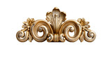 Gold Ornament Baroque Decorative Design, Luxury Architectural Detail for White Themes, isolated on transparent background.