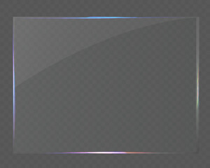 Wall Mural - glass transparent overlay with realistic glare and light reflection effect.