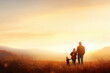 © Mselected - Family enjoying a sunset walk in a serene landscape with gentle hills