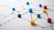 © 路加 石 - Visual representation of project management with simple geometric shapes, clean white background, f/5.6, even lighting