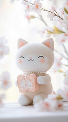 Poster -  cat plush with butterfly gift box