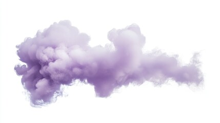 Sticker - Elegant purple cloud of smoke on a white background, ethereal effect