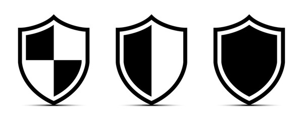 Wall Mural - vector shield icons set isolated