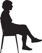 © Curto - vector; silhouette side view of a woman legs crossed sitting on chair
