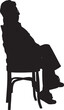 © curto - vector; silhouette side view of a  senior woman legs crossed sitting on chair