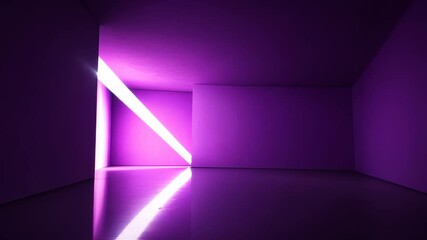 Wall Mural - minimalist purple room with light shining through opening, creating an abstract artistic mood