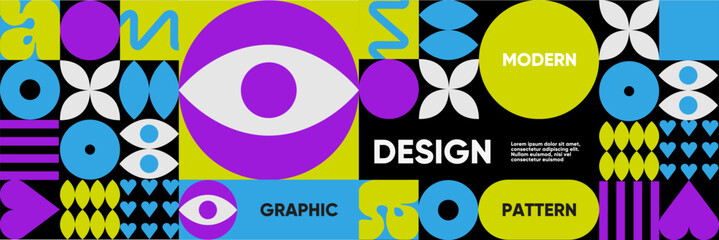 Wall Mural - a bold abstract composition with geometric shapes in a mosaic style. a minimalist and modern vector 