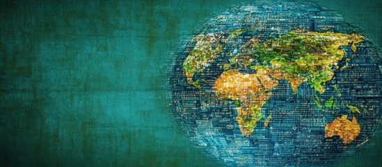 Wall Mural - global network digital earth textured background