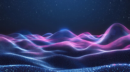 Wall Mural - futuristic holographic 3d grid