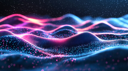 Wall Mural - futuristic holographic 3d grid