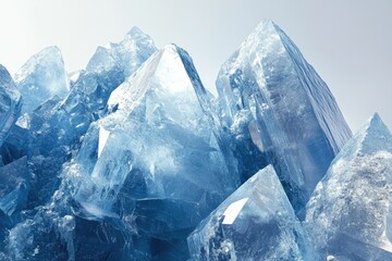 Poster - A stunning close-up of glacial ice formations, showcasing their crystalline structure and brilliant blue hues.
