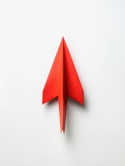 Leinwandbilder - Creative red paper plane representing business strategy and innovation in a minimalistic design on a white background. Generative AI