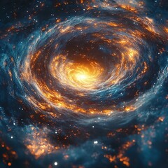 Wall Mural - cosmic spiral formation deep space digital art nebula environment wide-angle view galactic concept