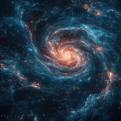 Wall Mural - cosmic spiral galaxy formation outer space digital art nebula environment wide-angle view astronomic