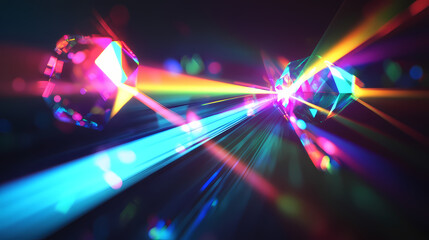Wall Mural - blue light flare prism
