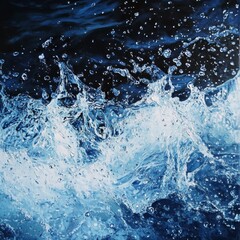 Wall Mural - dynamic water splashes creating a vibrant scene with contrasting colors in an abstract representatio