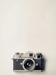 Aufkleber - Classic camera on a white background showcasing vintage design and craftsmanship for photography enthusiasts. Generative AI