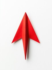 Leinwandbilder - Red paper plane symbolizing business strategy and innovation on a clean white background representing success and solutions. Generative AI
