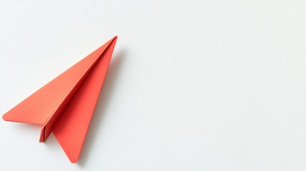 Fototapete - Red paper plane representing business strategy and innovation on white background for success concepts. Generative AI