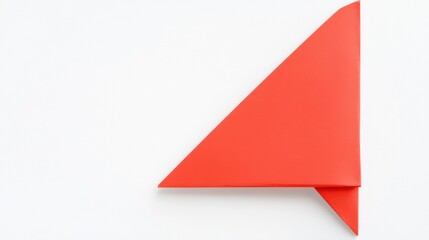 Fototapete - Red paper plane symbolizes business strategy and innovation in a modern workspace with emphasis on success and solutions. Generative AI