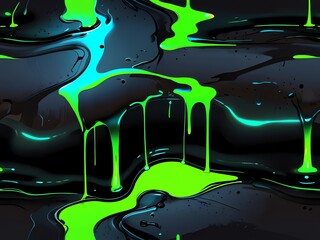 Wall Mural - Abstract Neon Dripping Paint