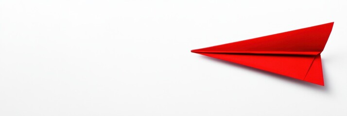 Fototapete - Red paper plane represents innovative business strategy for achieving success and solving challenges in a competitive landscape. Generative AI
