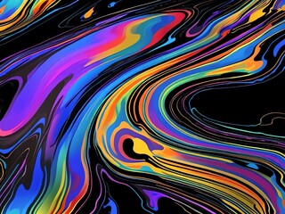 Wall Mural - Abstract Rainbow Swirls: A Kaleidoscope of Vibrant Colors